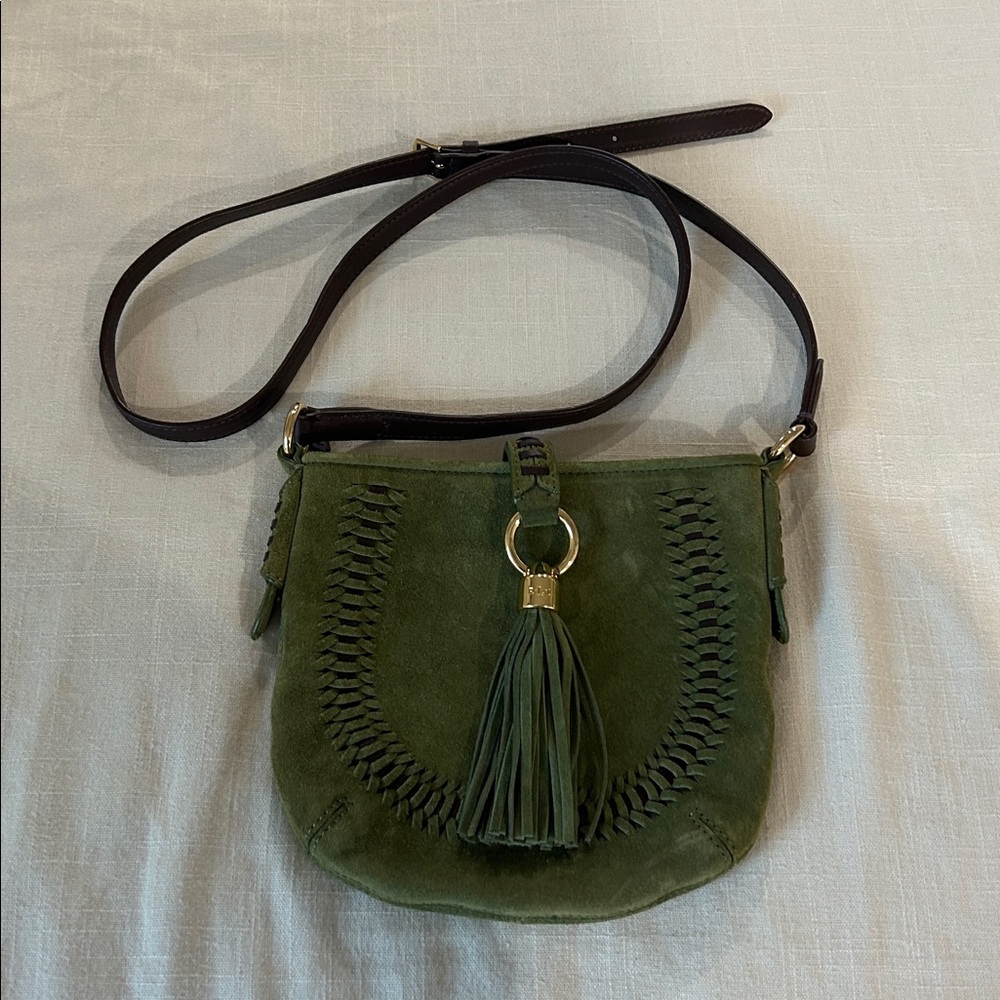 Ralph Lauren Sage Suede Crossbody Bag